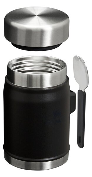 Mat črna termovka za hrano iz nerjavečega jekla 400 ml Legendary Food Jar + Spork Black 2.0 – Stanley