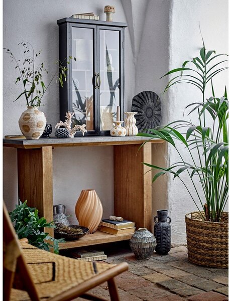 Črna stenska vitrina iz masivne jelke 50x80x14 cm Hazem – Bloomingville