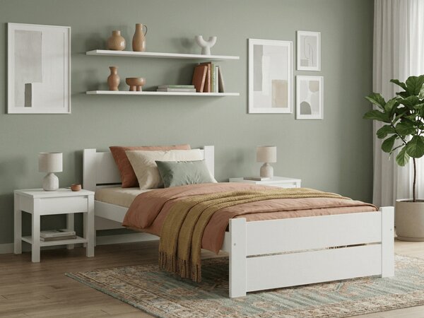 Postelja IKAROS DOUBLE 90 x 200 cm, bela Vzmetnica: Vzmetnica Deluxe 10 cm, Posteljno dno: Brez posteljnega dna