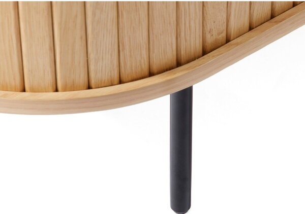Komoda v hrastovem dekorju z drsnimi vrati v naravni barvi 120x76x45 cm Nola – Unique Furniture
