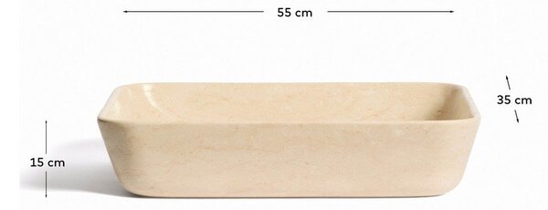 Bež kamnit umivalnik 55x35 cm Darnen – Kave Home