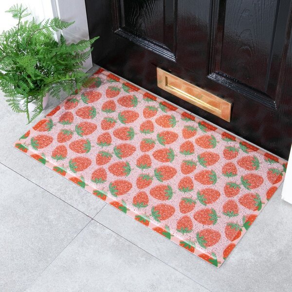 Predpražnik iz PVC-ja 40x70 cm Pink Strawberry – Artsy Doormats