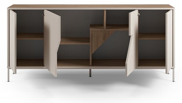 Kremno bela/naravna komoda v hrastovem dekorju 180x80x40 cm Lilou – Marckeric
