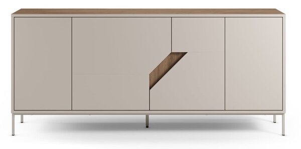 Kremno bela/naravna komoda v hrastovem dekorju 180x80x40 cm Lilou – Marckeric