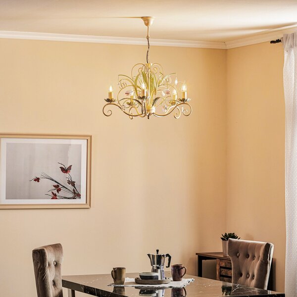 Luminex Lestenec Luce, petplameni, zatemnjen, Dnevna soba / jedilnica, Kovina, Florentinski