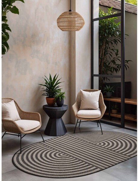 Črna/kremno bela notranja in zunanja preproga 160x230 cm Haringey Woodfield – Ted Baker