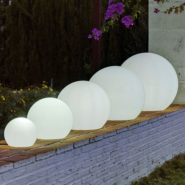 Newgarden Buly LED sončna luč IP65, Ø 30 cm, zatemnjen, Bela, Plastika, Sodobni, Solarne luči