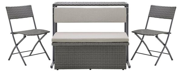 Bessagi Garden Balkonska Garnitura Mario, Modularen, Siva Barva