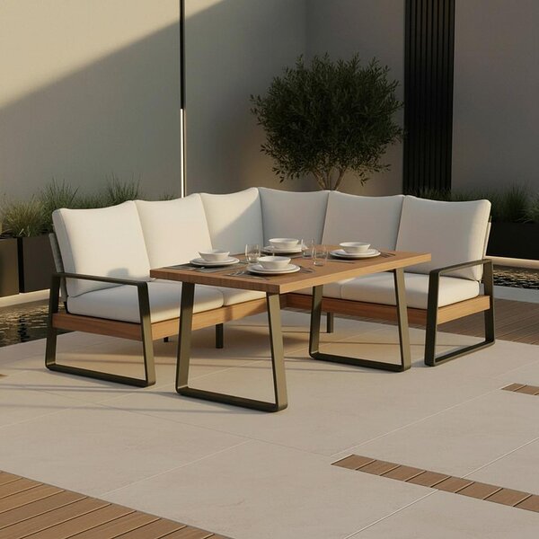 Bessagi Garden Jedilna Lounge Garnitura Alexa, Krem, Antracit, 3-Delno