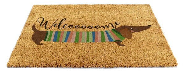 Predpražnik iz kokosovih vlaken 40x60 cm Welcome Sausage Dog – Artsy Doormats