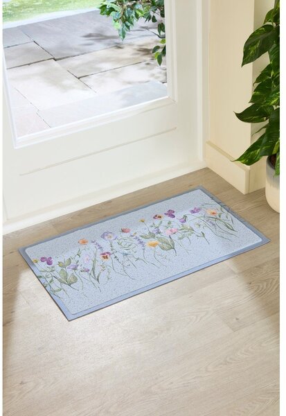 Predpražnik iz PVC-ja 40x70 cm Blue Wild Flowers – Artsy Doormats