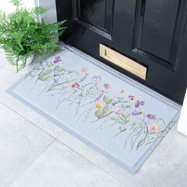 Predpražnik iz PVC-ja 40x70 cm Blue Wild Flowers – Artsy Doormats