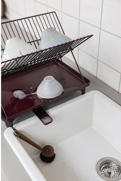 Bordo rdeč dvonadstropni odcejalnik posode 42x29 cm Dry-It – Mette Ditmer Denmark