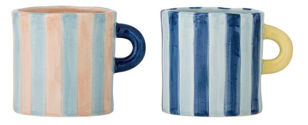 Modre/rožnate keramične skodelice v kompletu 2 ks 250 ml Phoenix – Bloomingville