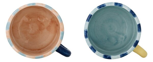 Modre/rožnate keramične skodelice v kompletu 2 ks 250 ml Phoenix – Bloomingville