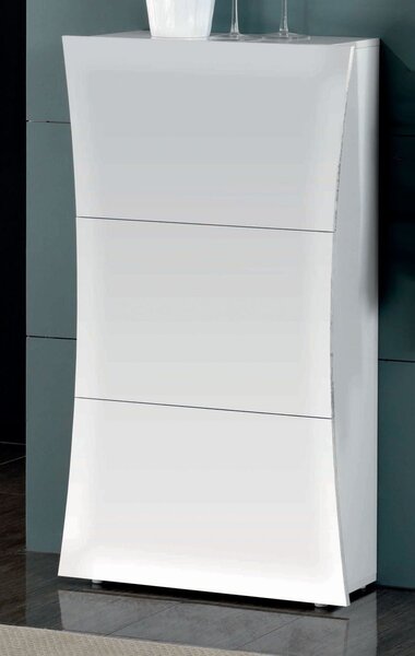 Scarpiera Arco - 3 ante - 71x121x26 - Bianco Lucido