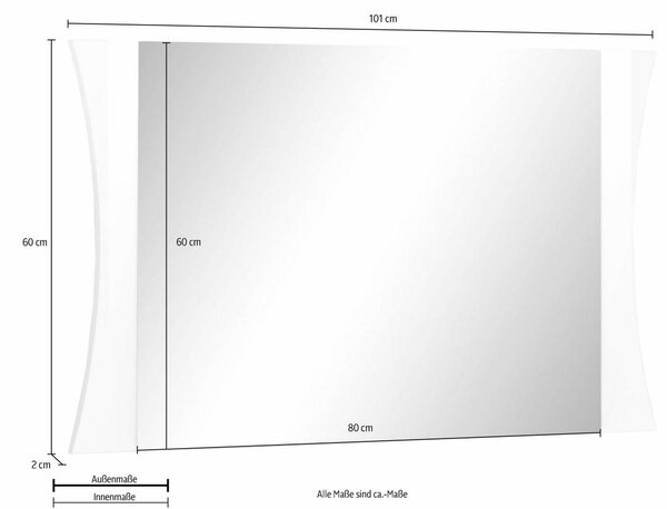 Specchiera Arco - 110x60 - Bianco Lucido