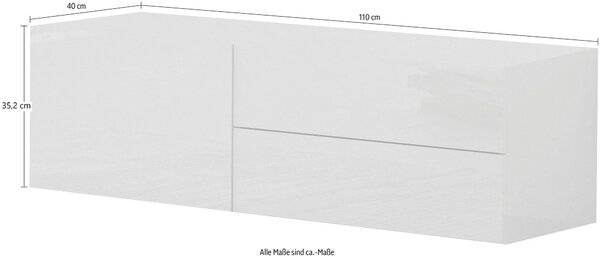 Mobile Porta TV Metis 110 - 1 anta + 2 cassetti - Bianco Lucido