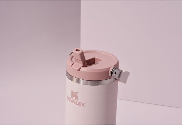 Svetlo rožnata termovka iz nerjavečega jekla 410 ml IceFlow™ Flip Straw 2.0 Tumbler Rose Quartz – Stanley