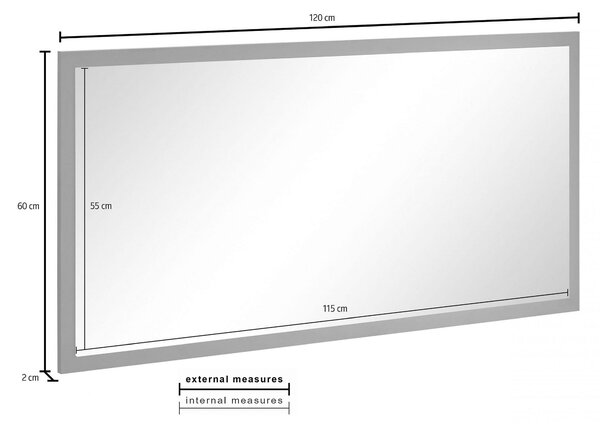 Specchiera Magic 120x60 - Antracite Laccato