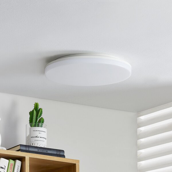 PRIOS Prios Artin LED stropna svetilka, senzorska, okrogla, 33 cm, Bela, Kopalnica, Plastika, Sodobni