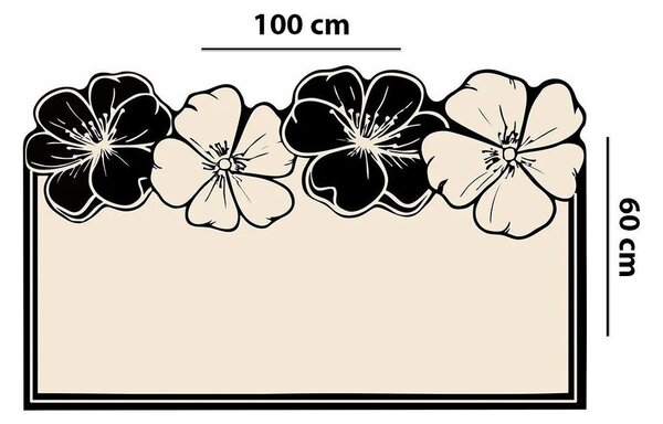 Črna/kremno bela kopalniška preproga 60x100 cm Morpho – Foutastic
