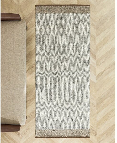 Bež obojestranski/ročno tkan volnen tekač 80x200 cm Nifelia – Kave Home