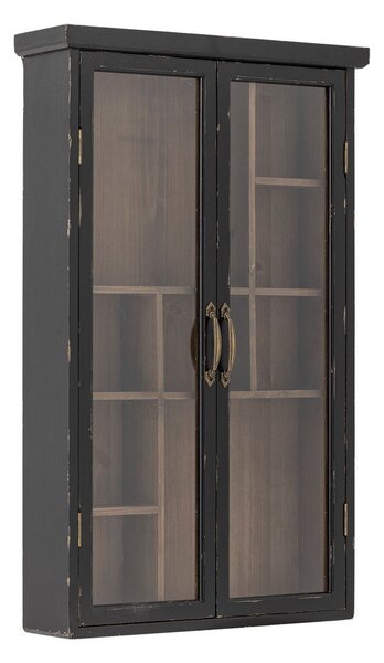 Črna stenska vitrina iz masivne jelke 50x80x14 cm Hazem – Bloomingville