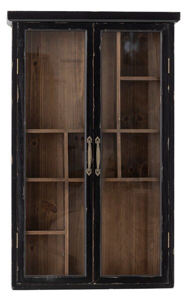 Črna stenska vitrina iz masivne jelke 50x80x14 cm Hazem – Bloomingville