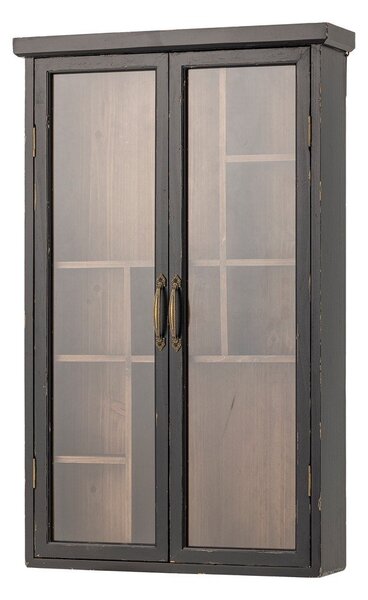 Črna stenska vitrina iz masivne jelke 50x80x14 cm Hazem – Bloomingville