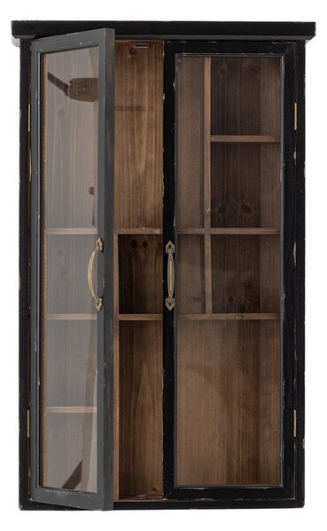 Črna stenska vitrina iz masivne jelke 50x80x14 cm Hazem – Bloomingville