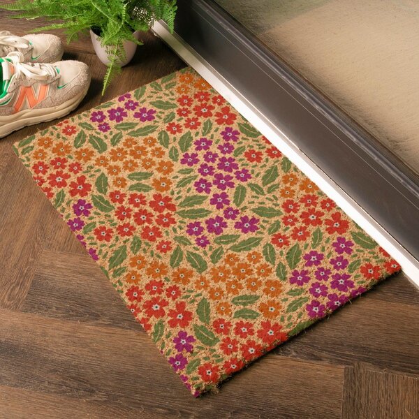 Predpražnik iz kokosovih vlaken 40x60 cm Floral – Artsy Doormats