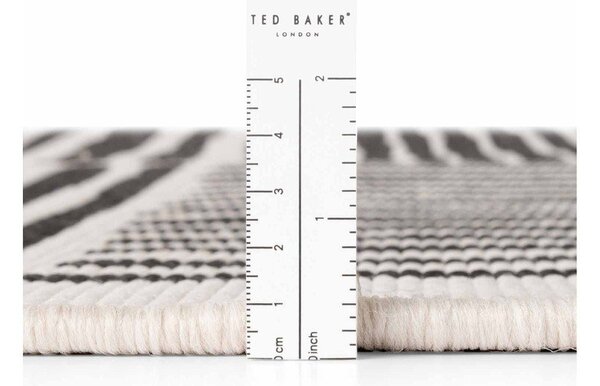 Črna/kremno bela okrogla notranja in zunanja preproga ø 160 cm Haringey Bounds – Ted Baker