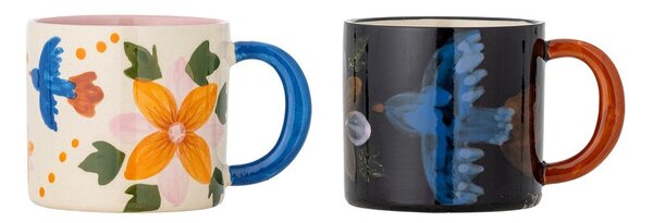 Črne/bež keramične skodelice v kompletu 2 ks 300 ml Maricala – Bloomingville