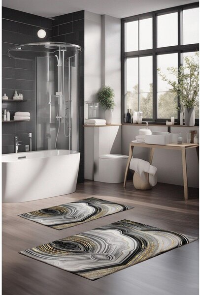 Sive/v zlati barvi kopalniške preproge v kompletu 2 ks 60x100 cm CT – Foutastic