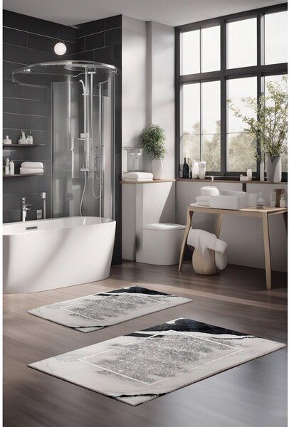 Sivo-bež kopalniške preproge v kompletu 2 ks 60x100 cm CT – Foutastic