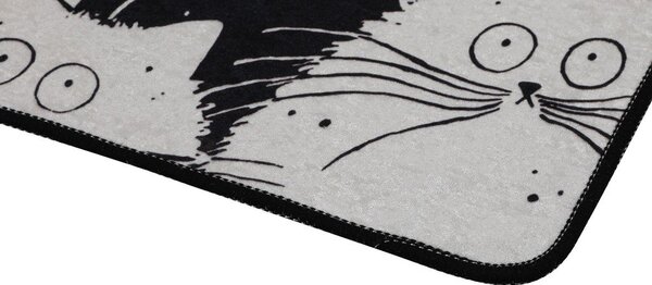 Črne/sive kopalniške preproge v kompletu 2 ks 60x100 cm White Cats – Foutastic