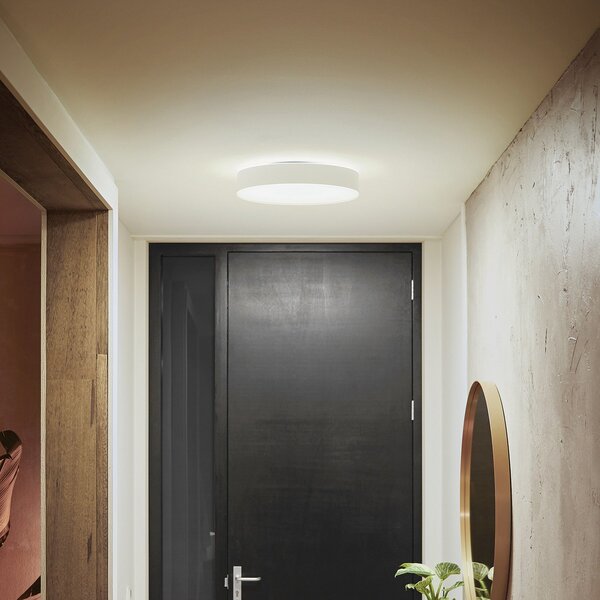 Philips Hue Enrave LED stropna svetilka 38,1 cm bela, zatemnjen, Bela, Dnevna soba / jedilnica, Kovina, Sodobni