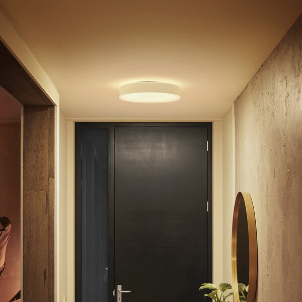 Philips Hue Enrave LED stropna svetilka 38,1 cm bela, zatemnjen, Bela, Dnevna soba / jedilnica, Kovina, Sodobni