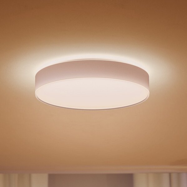 Philips Hue Enrave LED stropna svetilka 42,5 cm bela, zatemnjen, Bela, Dnevna soba / jedilnica, Kovina, Sodobni