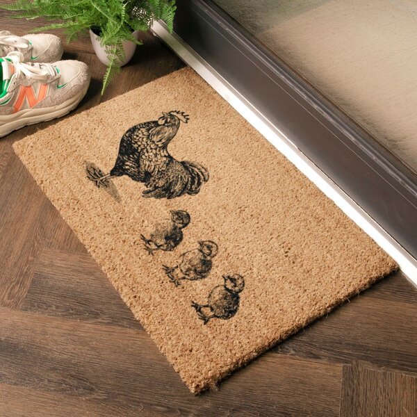 Predpražnik iz kokosovih vlaken 40x60 cm Chickens and Chicks – Artsy Doormats
