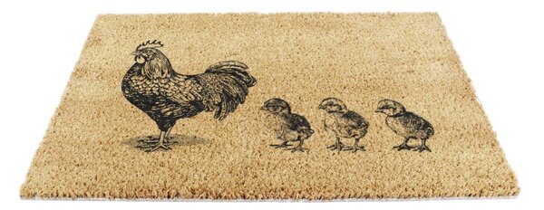 Predpražnik iz kokosovih vlaken 40x60 cm Chickens and Chicks – Artsy Doormats