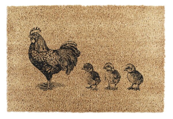 Predpražnik iz kokosovih vlaken 40x60 cm Chickens and Chicks – Artsy Doormats