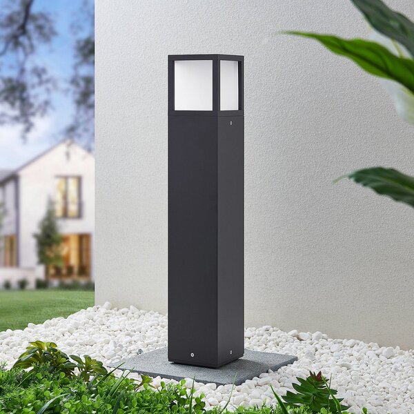 Lucande Lucidna LED luč Dewari, 65 cm, temno siva, IP54, Siva, Aluminij, Sodobni