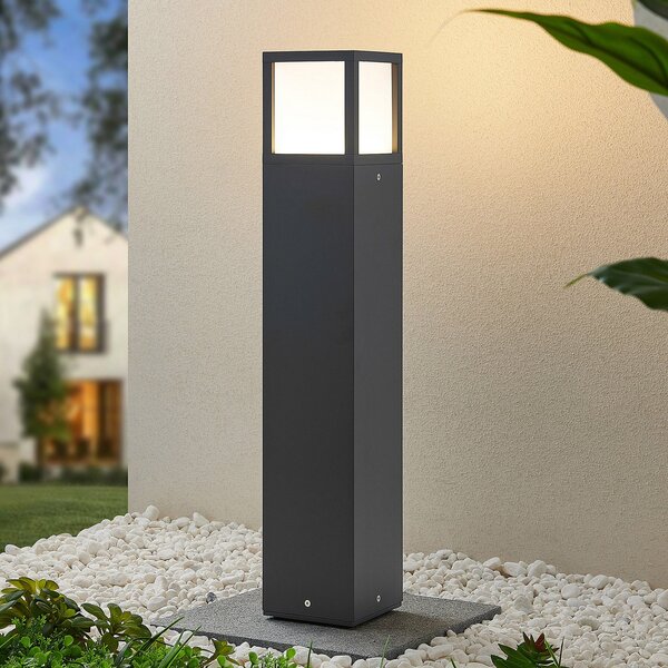 Lucande Lucidna LED luč Dewari, 65 cm, temno siva, IP54, Siva, Aluminij, Sodobni