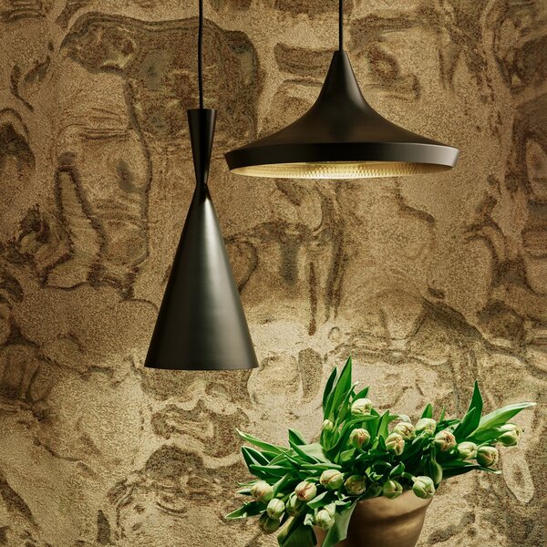 Tom Dixon Beat Wide LED viseča luč, črna, zatemnjen, Črna, Dnevna soba / jedilnica, Kovina, Dizajn