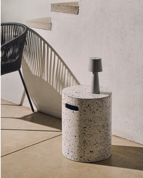 Bela betonska odlagalna mizica Kave Home Jenell, ⌀ 35 cm