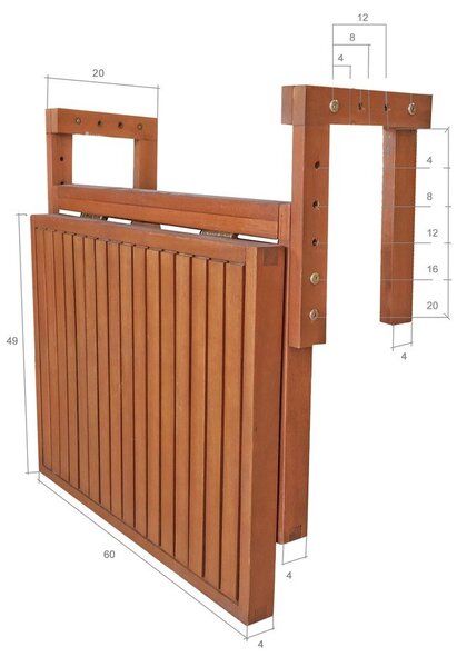 Obesna balkonska miza 64x65 cm Berkeley – Garden Pleasure
