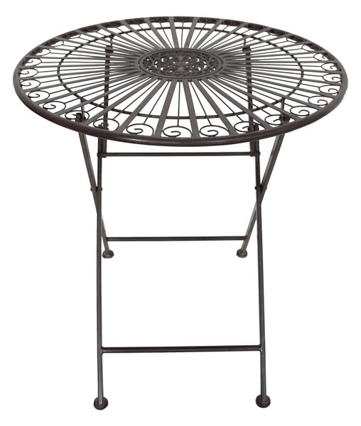 Temno rjava kovinska vrtna jedilna garnitura za 2 osebi – Garden Pleasure