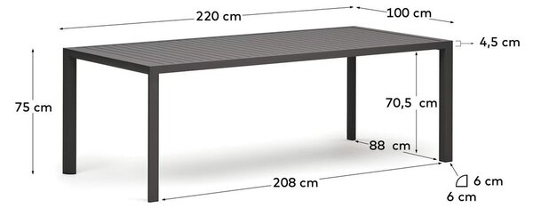 Vrtna jedilna miza 100x220 cm Culip - Kave Home